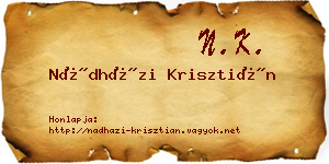 Nádházi Krisztián névjegykártya